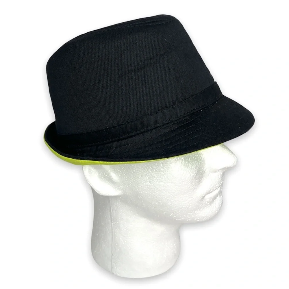 Teenage Mutant Ninja Turtles Print Nickelodeon Fedora Hat Black‎ Chartreuse OSFM